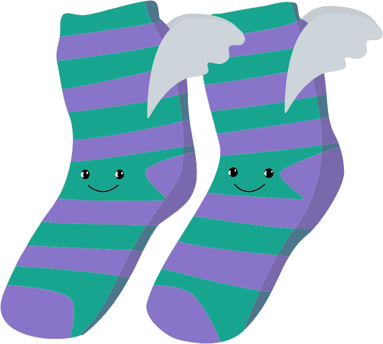 Anthropomorphic Winged Socks - Openclipart