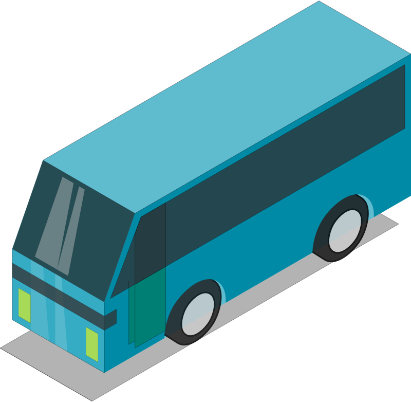 Blue bus (teal)