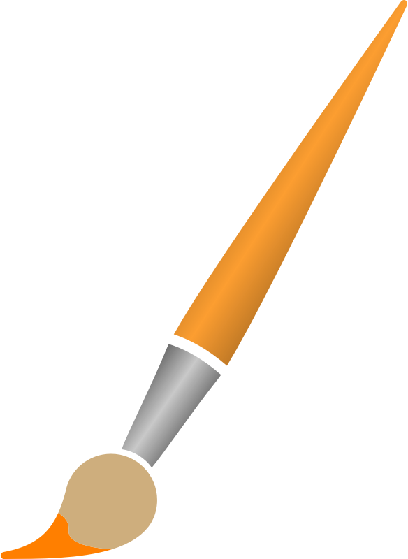 Paint Brush with Orange Dye