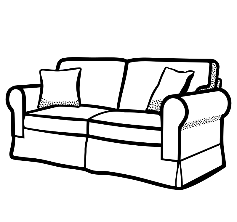 sofa - lineart - Openclipart