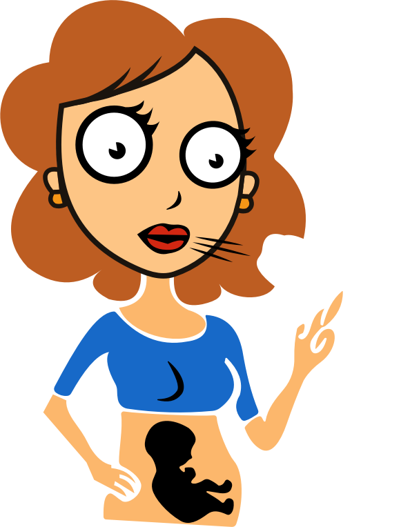 Pregnant Lady Smoking Redrawn No Background