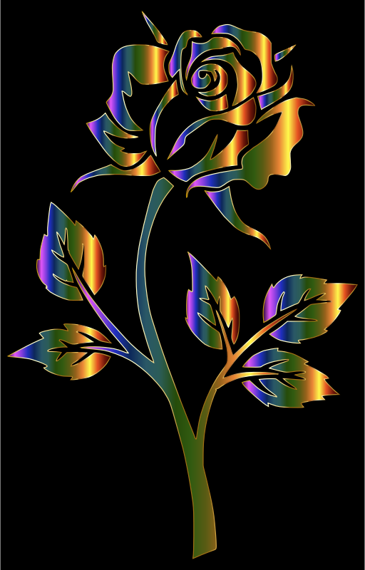 Chromatic Rose Silhouette Variation 2