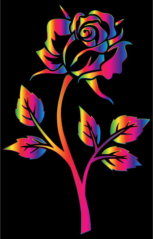 Chromatic Rose Silhouette 4