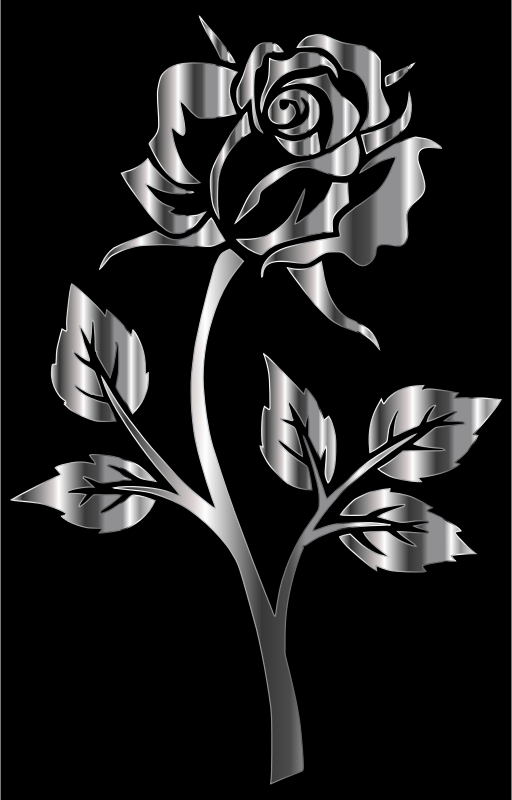 Stainless Steel Rose Silhouette