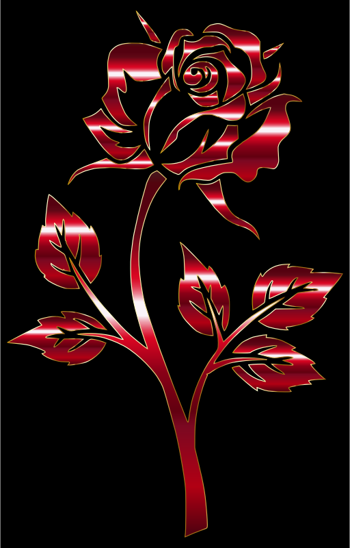 Crimson Rose Silhouette Variation 2