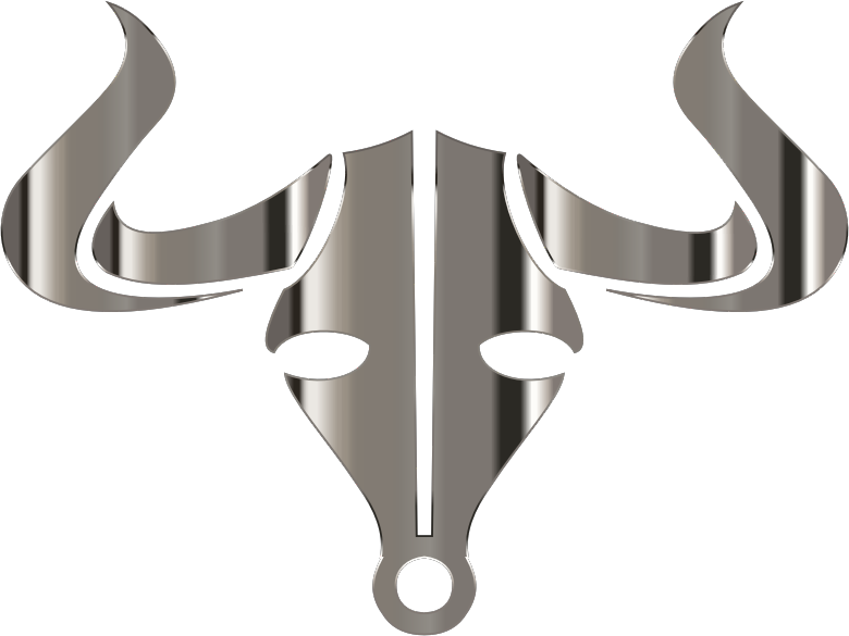 Polished Chrome Bull Icon No Background