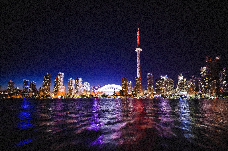 High Poly Toronto Skyline At Night