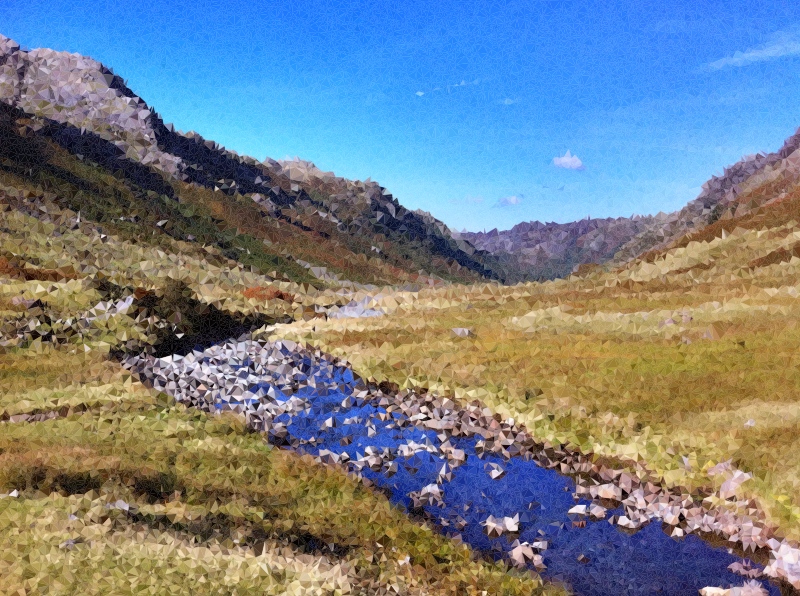 High Poly Mountain Stream