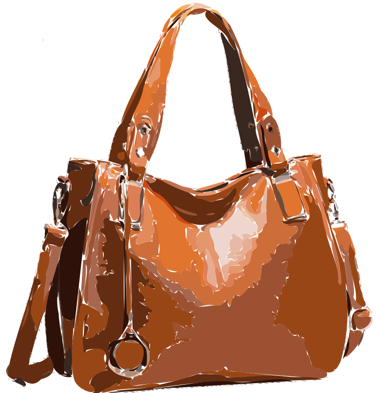 Orange handbag all leather no logo