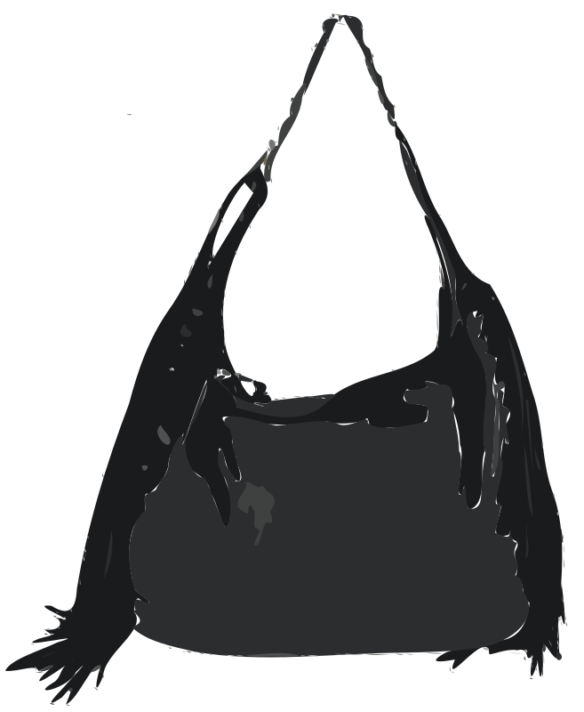 Black Handbag with tassles no logo
