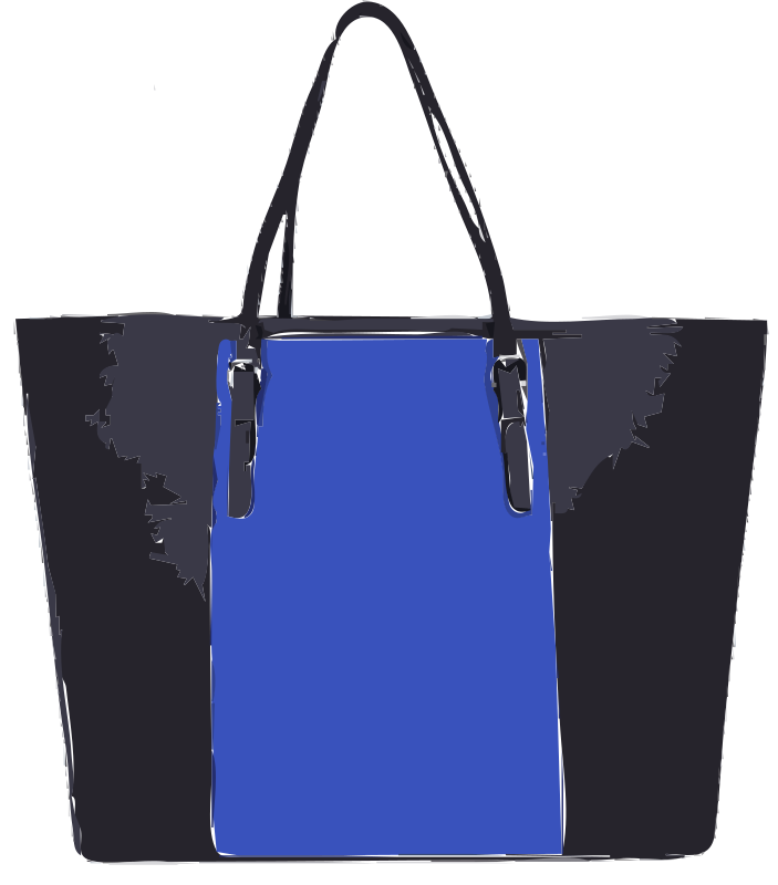 Blue and Black Handbag