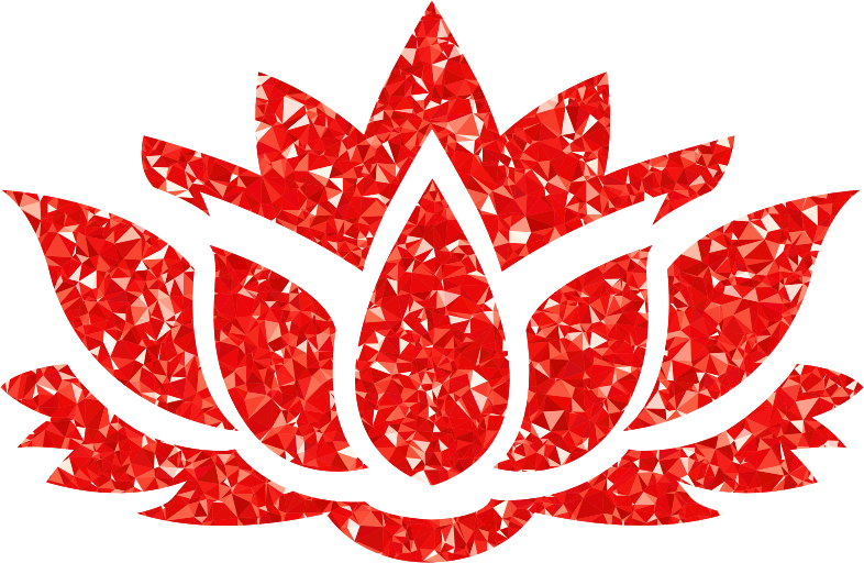 Ruby Lotus Flower Silhouette