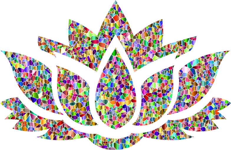 Vivid Chromatic Lotus Flower Silhouette