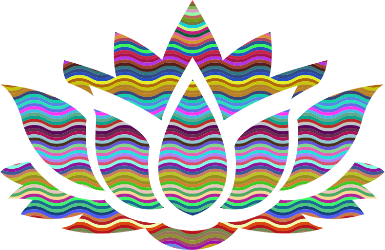 Prismatic Waves Lotus Flower Silhouette