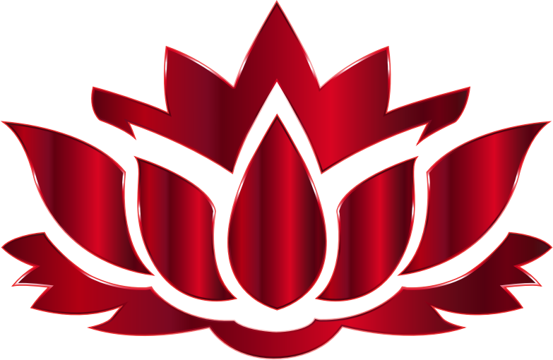 Vermillion Lotus Flower Silhouette No Background