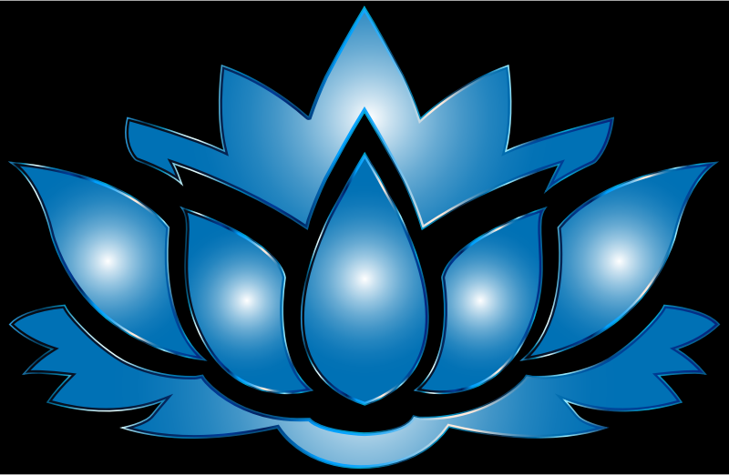 Ultramarine Lotus Flower Silhouette