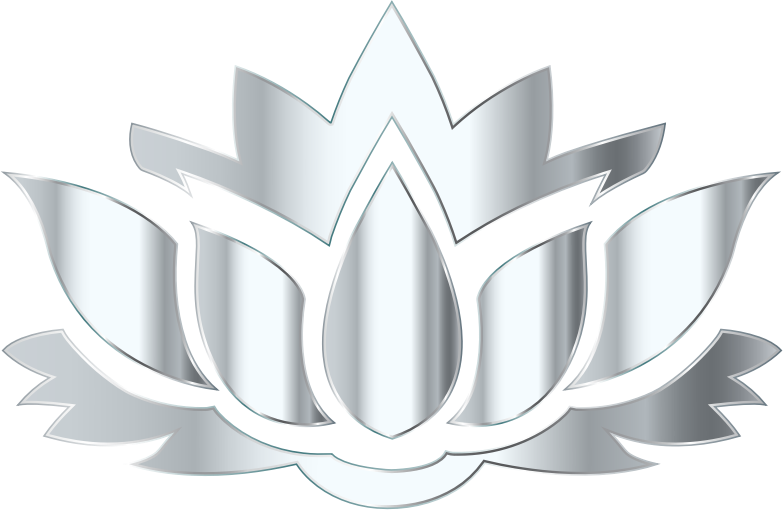 Silver Lotus Flower Silhouette No Background