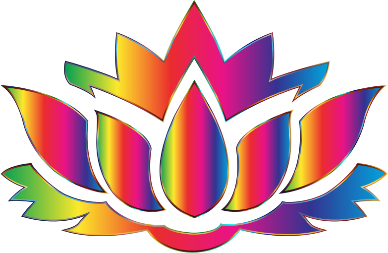 Rainbow Lotus Flower Silhouette No Background