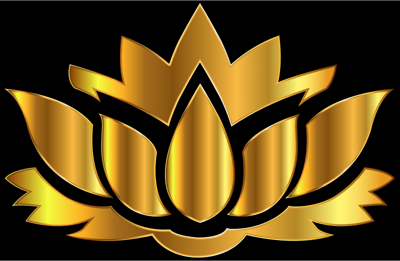 Gold Lotus Flower Silhouette