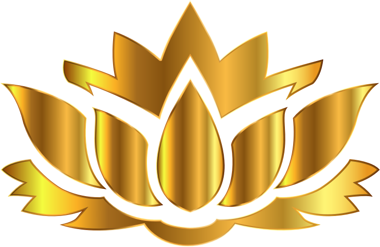 Gold Lotus Flower Silhouette No Background