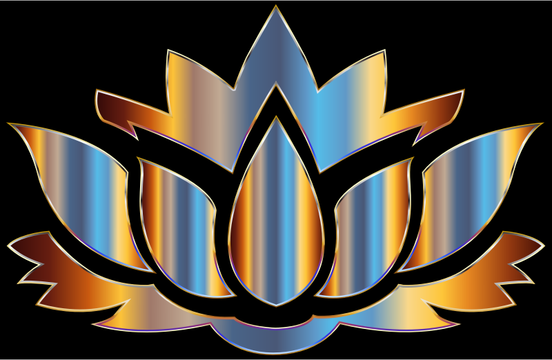 Chromatic Lotus Flower Silhouette - Openclipart