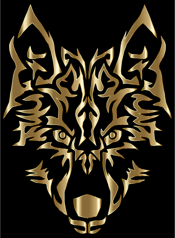 Polished Copper Symmetric Tribal Wolf