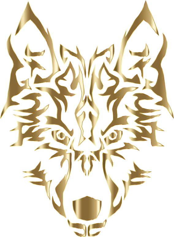 Polished Copper Symmetric Tribal Wolf No Background