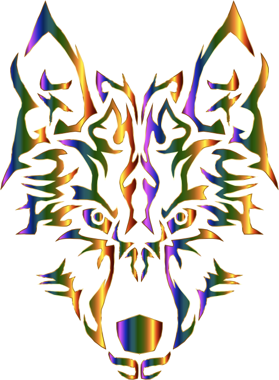 Chromatic Symmetric Tribal Wolf No Background