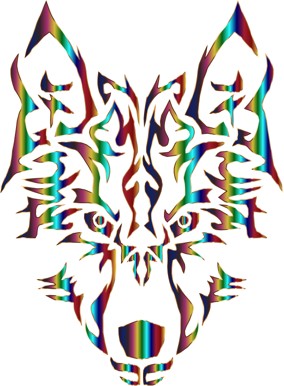 Chromatic Symmetric Tribal Wolf 3 No Background