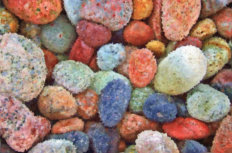 High Poly Colorful Stones