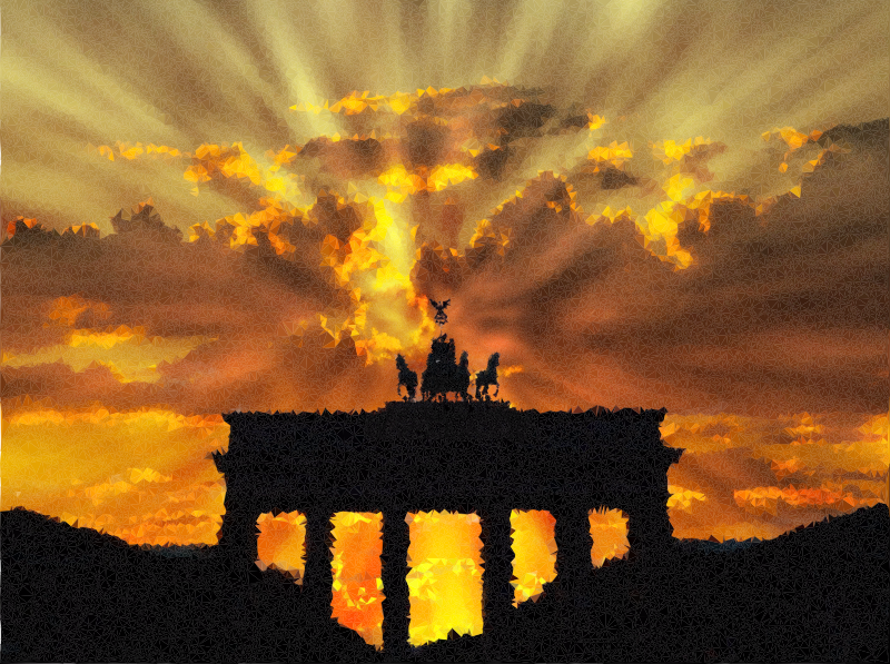 High Poly Brandenburg Gate Rays Of Light