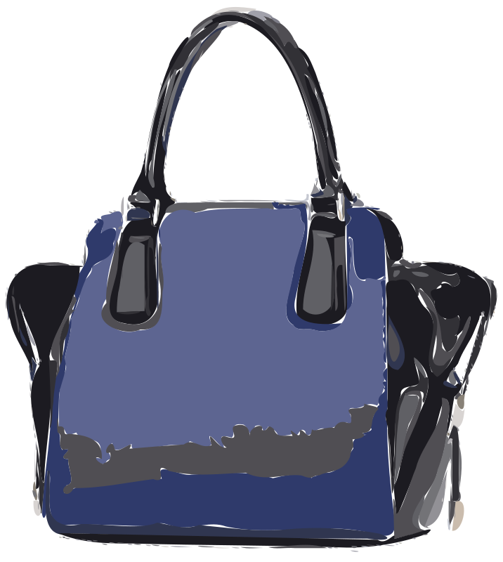 Dark Blue and Black Handbag 