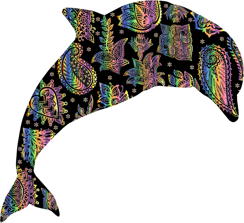 Chromatic Floral Pattern Dolphin 5