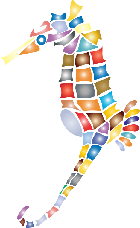 Prismatic Stylized Seahorse Silhouette 2