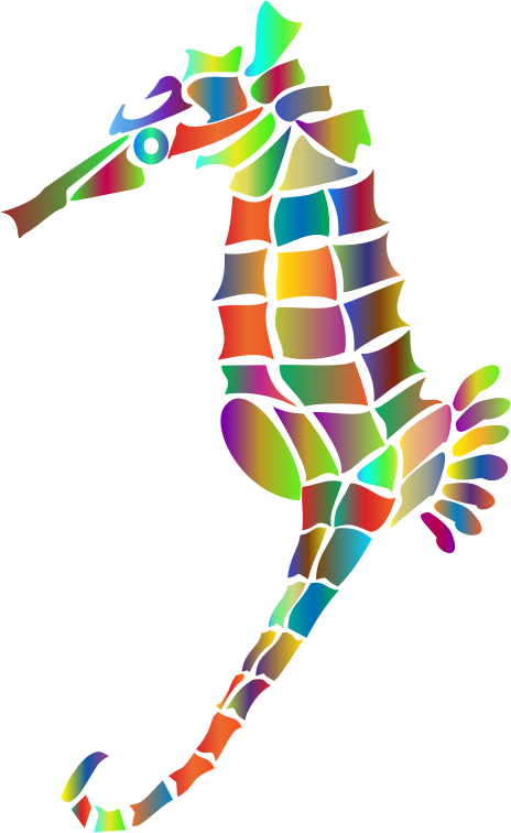 Prismatic Stylized Seahorse Silhouette 4