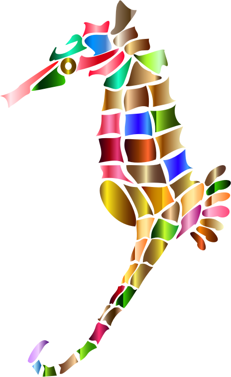 Prismatic Stylized Seahorse Silhouette 5