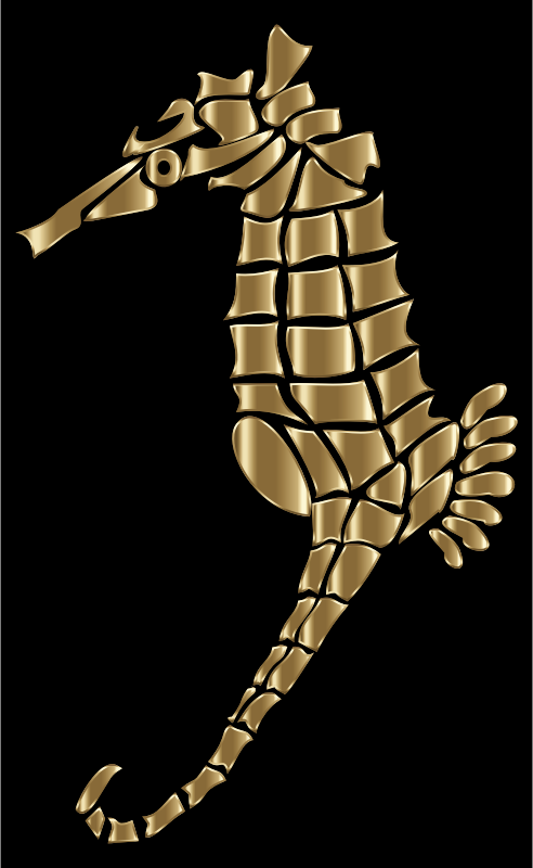 Polished Copper Stylized Seahorse Silhouette