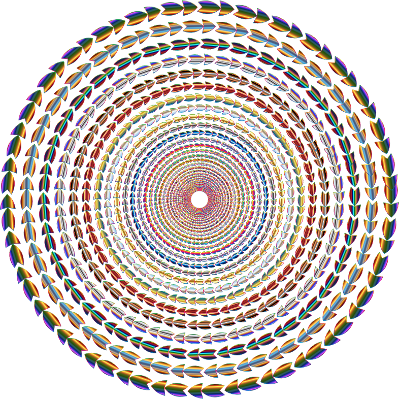 Polychromatic Colorful Direction Circle Vortex Variation 2 No Background