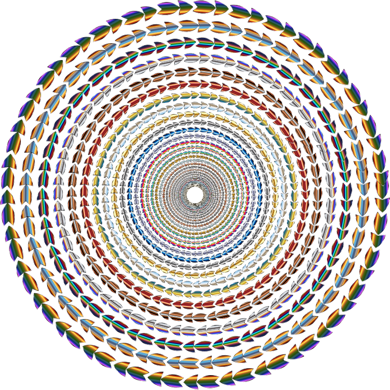 Polychromatic Colorful Direction Circle Vortex Variation 3 No Background