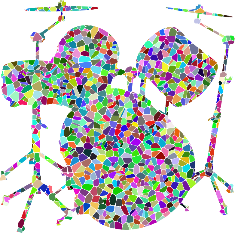 Prismatic Tiled Drums Set Silhouette