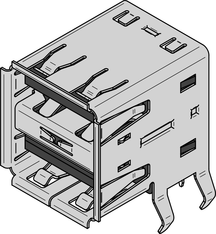 USB Type A dual receptacle