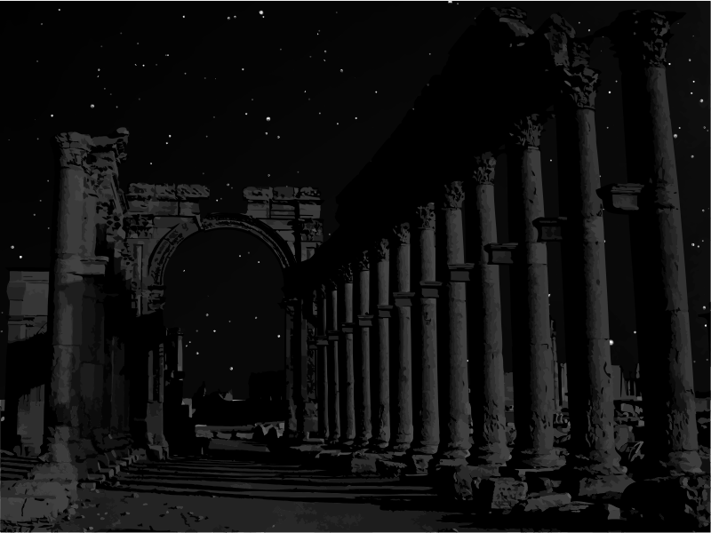 Hadrian Gate in the moonlight