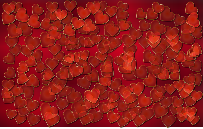 Translucent Hearts Background