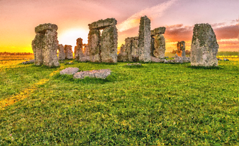 High Poly Stonehenge Sunrise