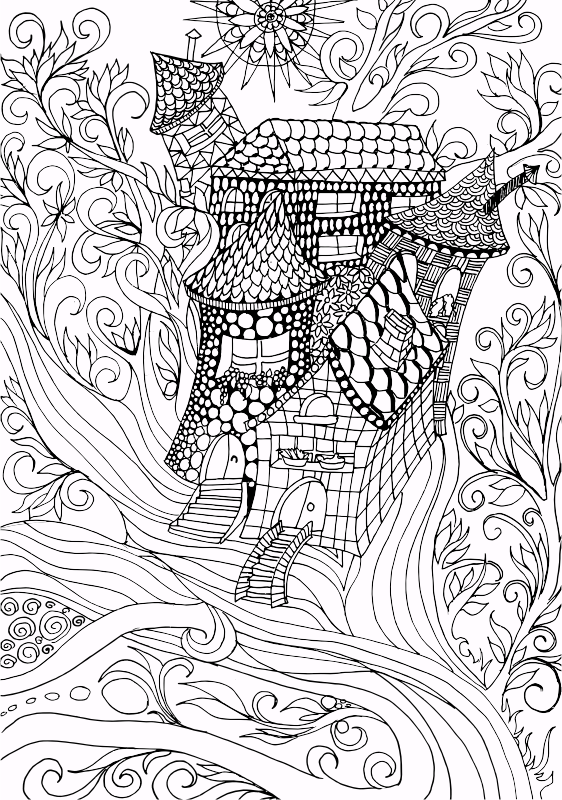 Fantasy Flourish Line Art