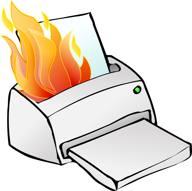 Printer on fire