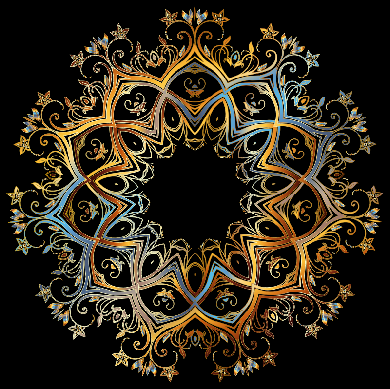 Chromatic Gold Flourish Ornament