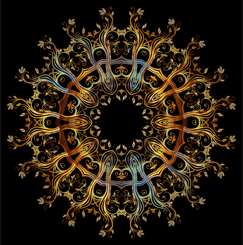 Chromatic Gold Flourish Ornament 3