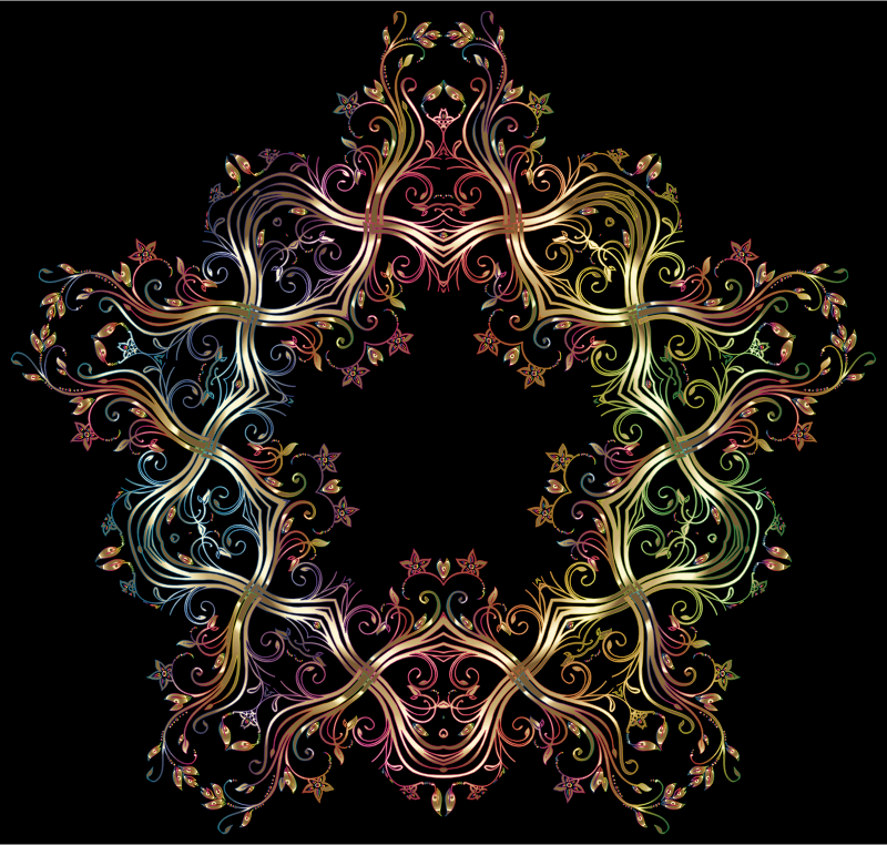 Chromatic Gold Flourish Ornament 5