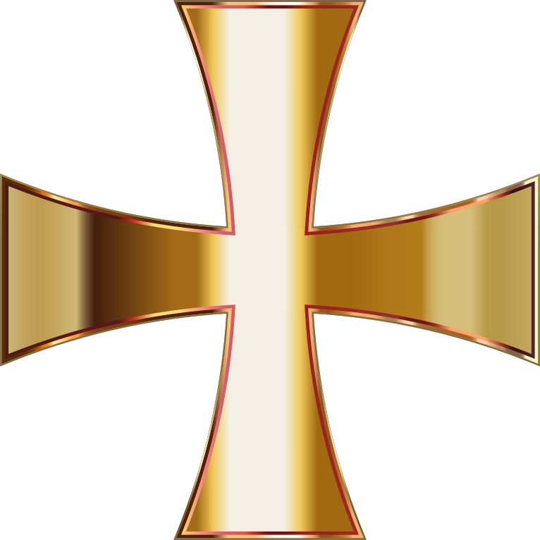 Gold Maltese Cross No Background